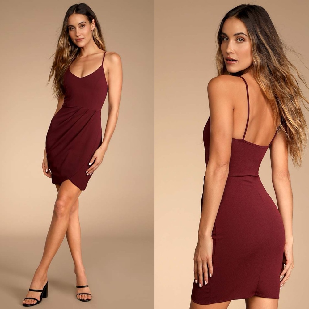 Lulus | Forever Your Girl Plum Purple/Burgundy Bodycon Dress